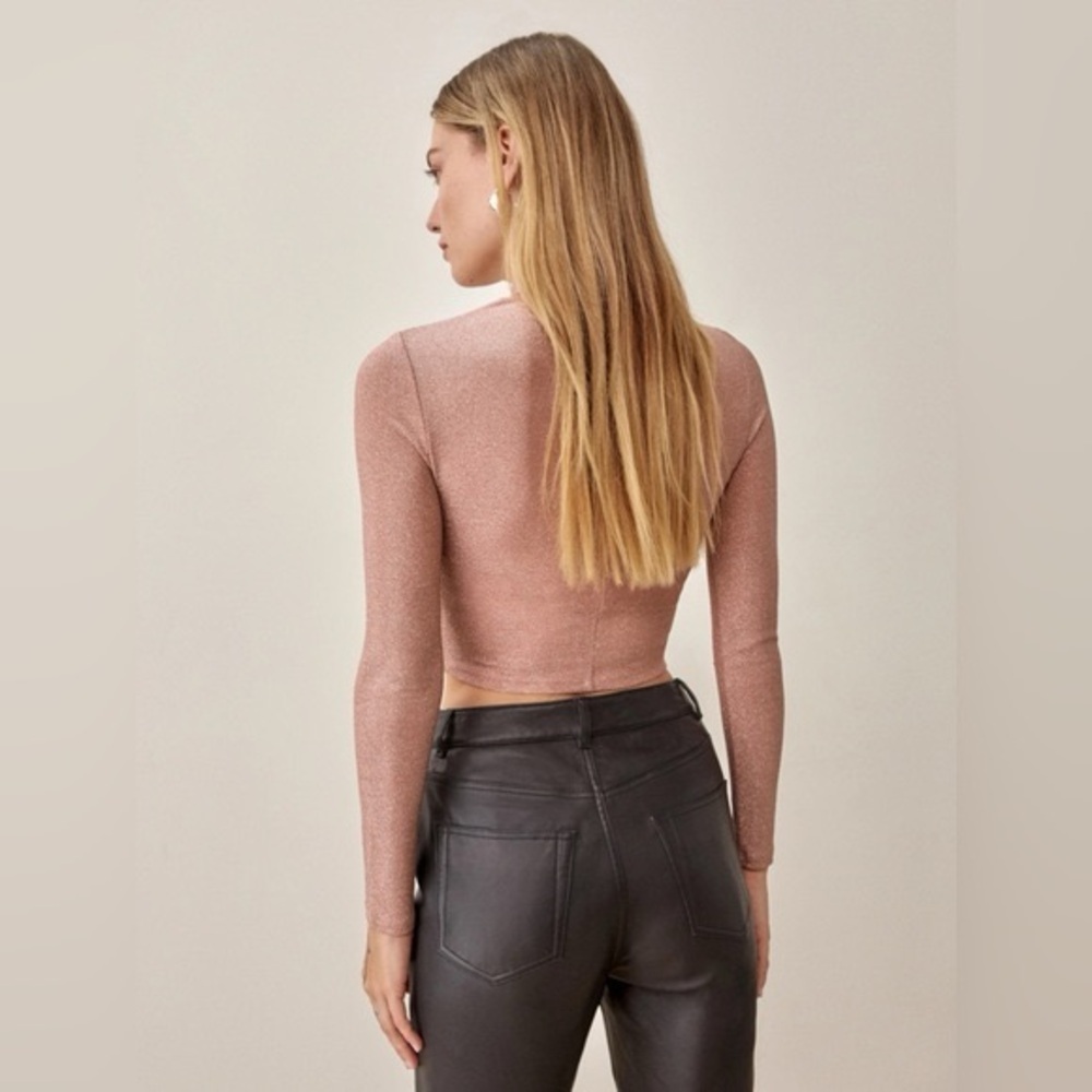 Reformation Metallic Pink Raul Top Size Small - Picture 3 of 6